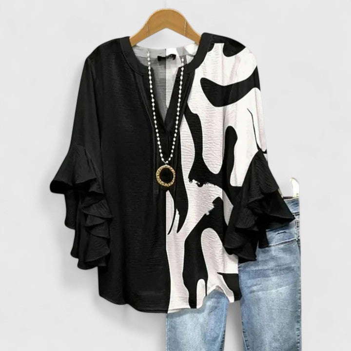 ROSIE | FLATTERING RUFFLE SLEEVE BLOUSE WITH REFINED SILHOUETTE
