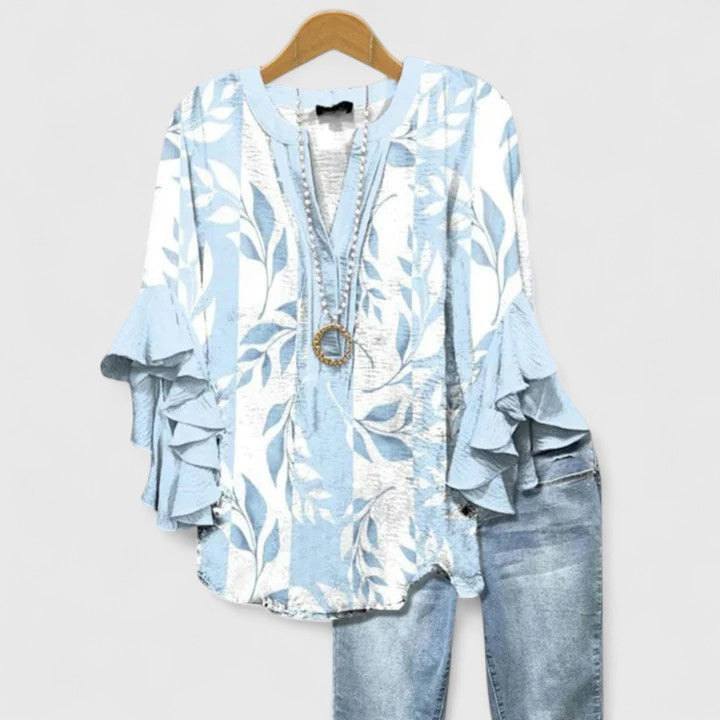 ROSIE | FLATTERING RUFFLE SLEEVE BLOUSE WITH REFINED SILHOUETTE