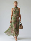MIRELLE | ELEGANT HALTER MIDI DRESS WITH FLATTERING SILHOUETTE