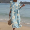ELIZA | FLOWING FLORAL MIDI DRESS WITH FLATTERING DRAPE