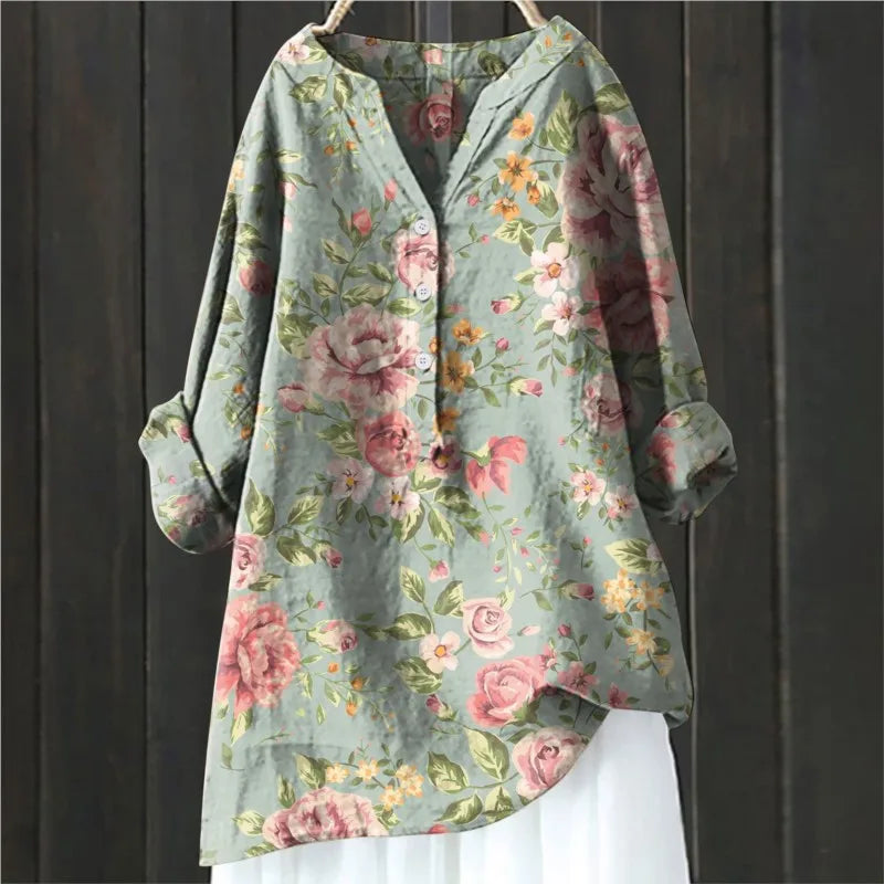 NATALIE | FLORAL PRINT BLOUSE WITH SOFT FEMININE CHARM