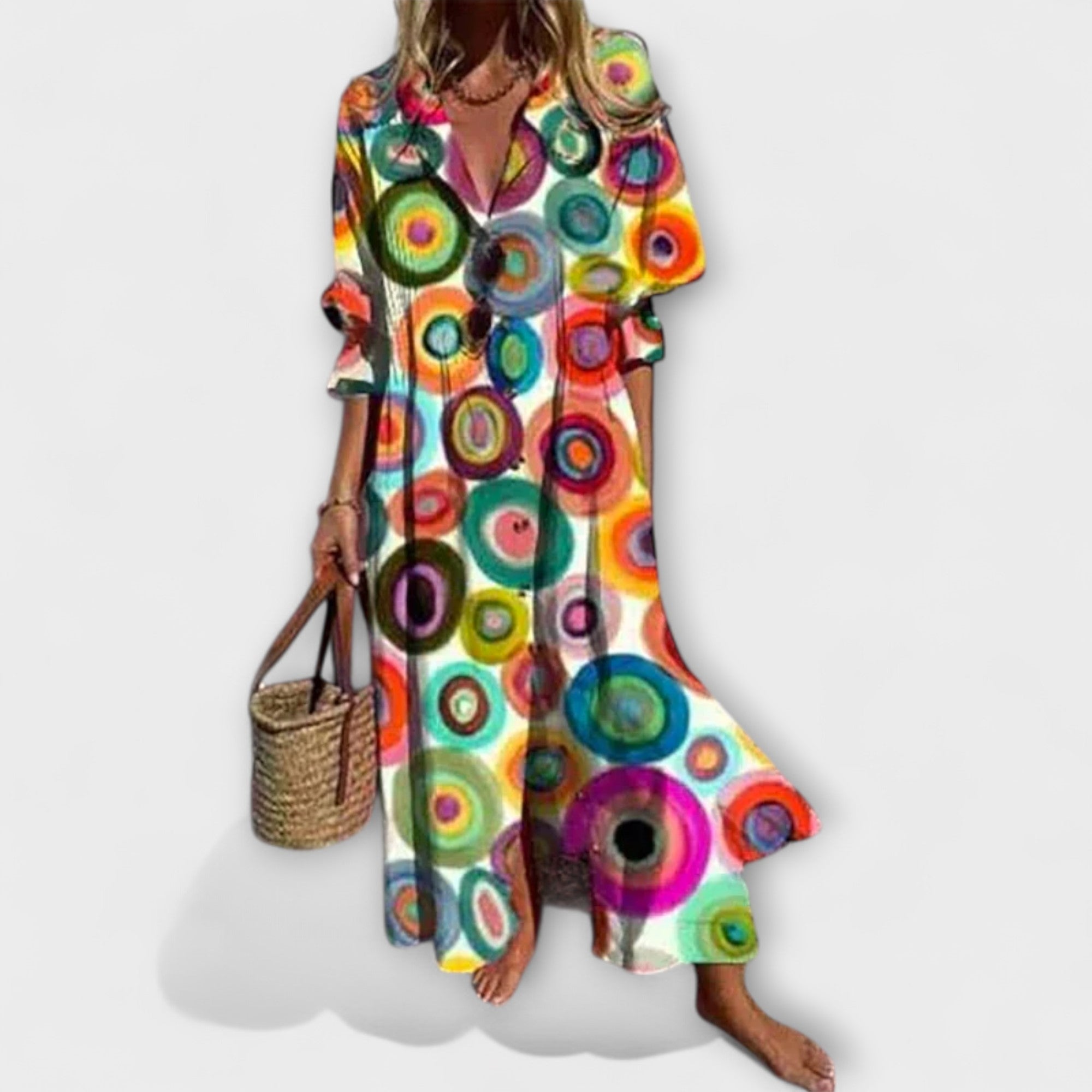 AZELLE | LUXE ABSTRACT FLORAL MAXI DRESS