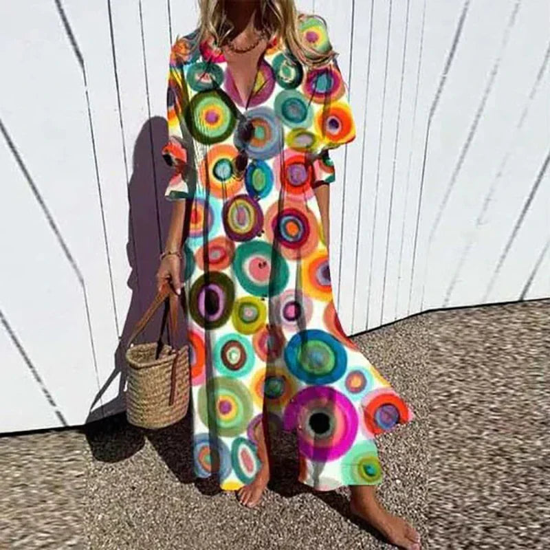 BELLA | FLOWING MAXI DRESS WITH REFINED FLORAL PRINT