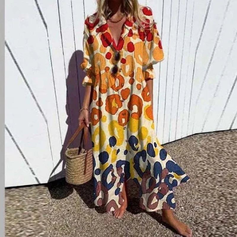 BELLA | FLOWING MAXI DRESS WITH REFINED FLORAL PRINT