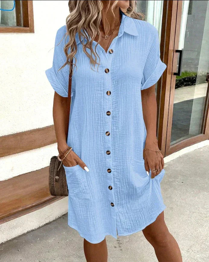 CARYS | REFINED POLO DRESS WITH FLATTERING DRAPE