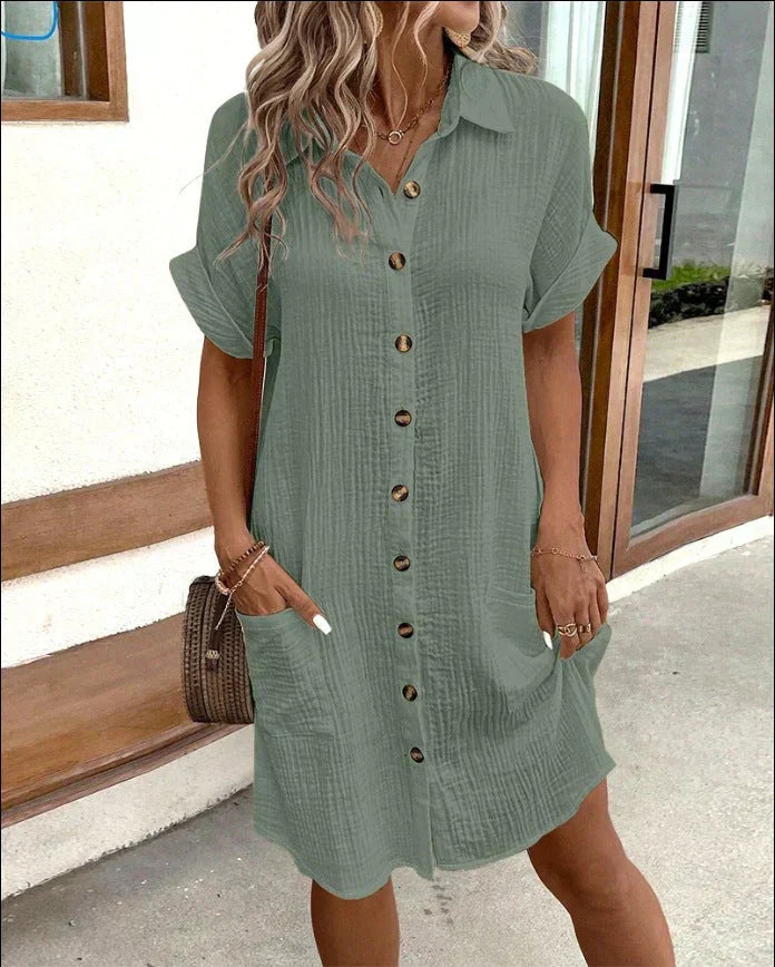 CARYS | REFINED POLO DRESS WITH FLATTERING DRAPE