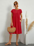 MILA | ELEGANT DRAPED DRESS WITH FLATTERING TUMMY COVERAGE