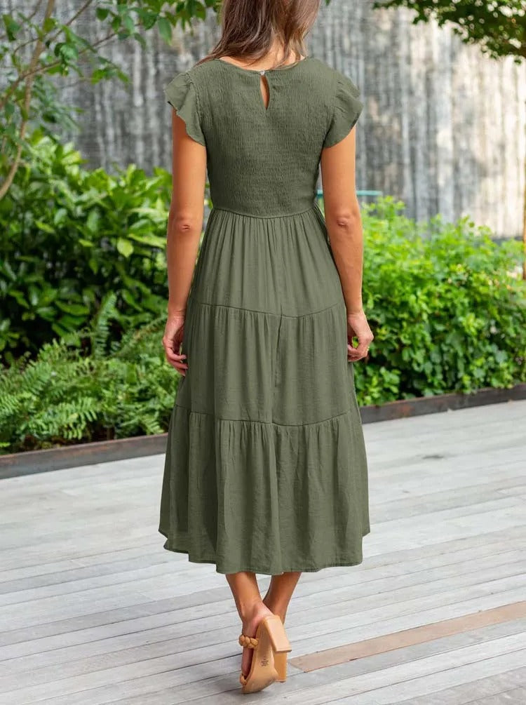 EVELYN | ELEGANT TUMMY-COVERAGE DRESS WITH FLATTERING DRAPE