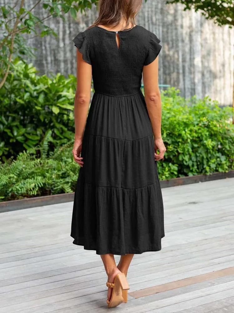 EVELYN | ELEGANT TUMMY-COVERAGE DRESS WITH FLATTERING DRAPE