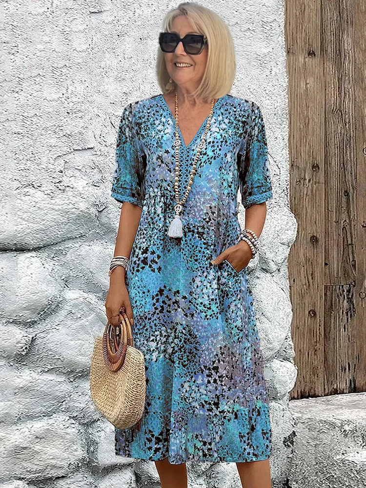 HEATHER | VIBRANT MIDI DRESS WITH ELEGANT TUMMY COVERAGE