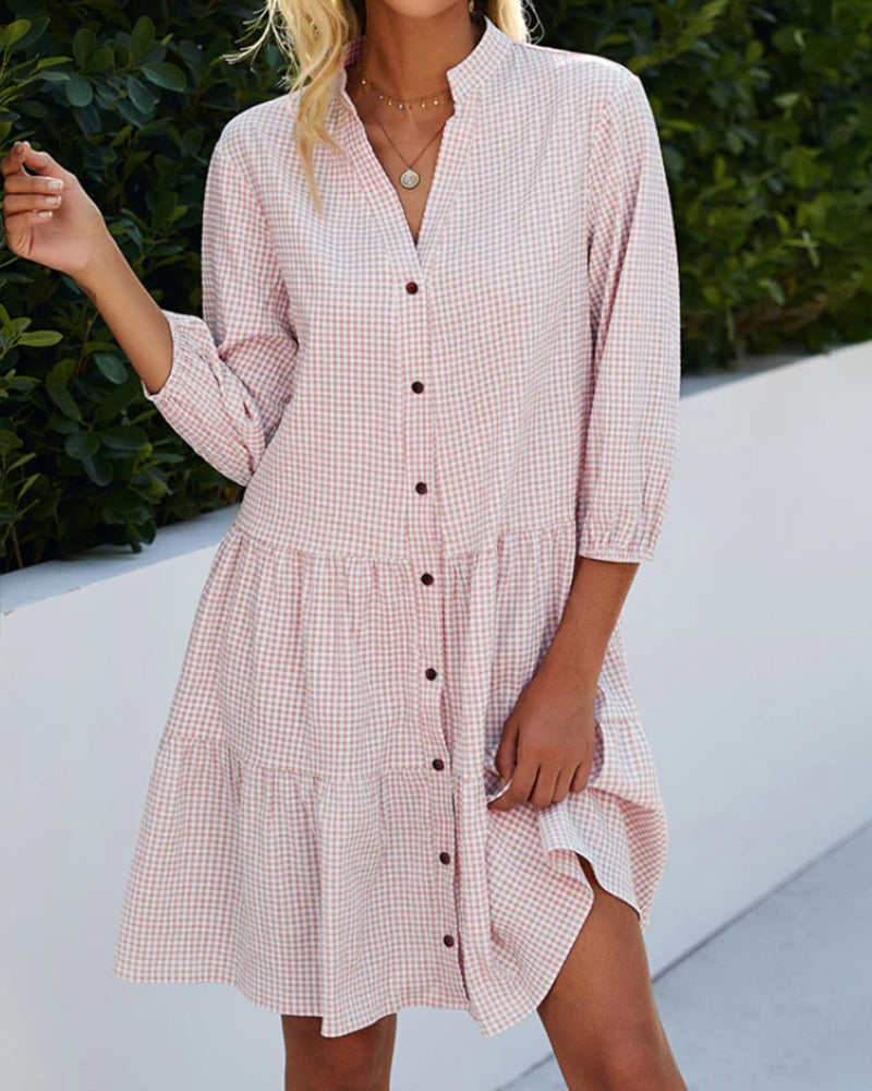 SIENA | ELEGANT BUTTON DRESS WITH FLAWLESS TUMMY COVERAGE