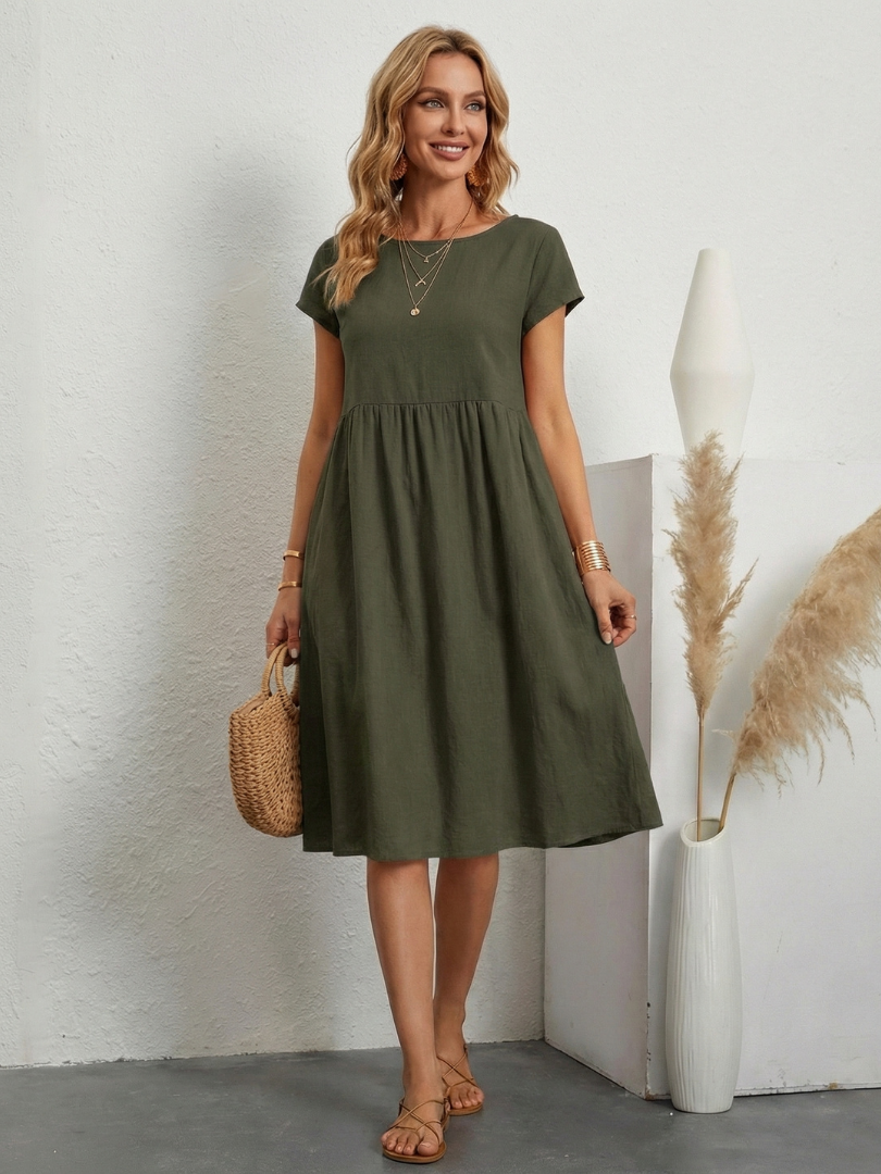THEA | RELAXED FIT DRESS WITH FLATTERING POCKET DETAIL