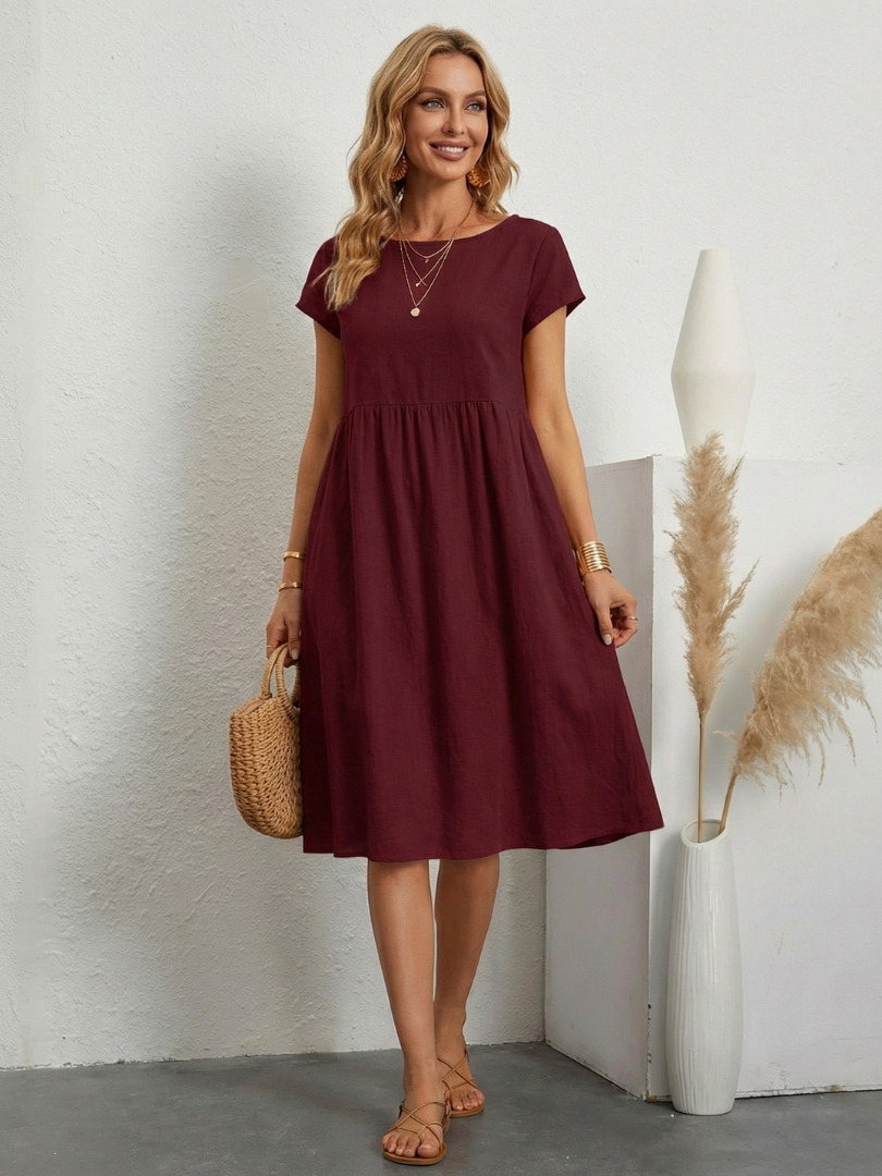 THEA | RELAXED FIT DRESS WITH FLATTERING POCKET DETAIL