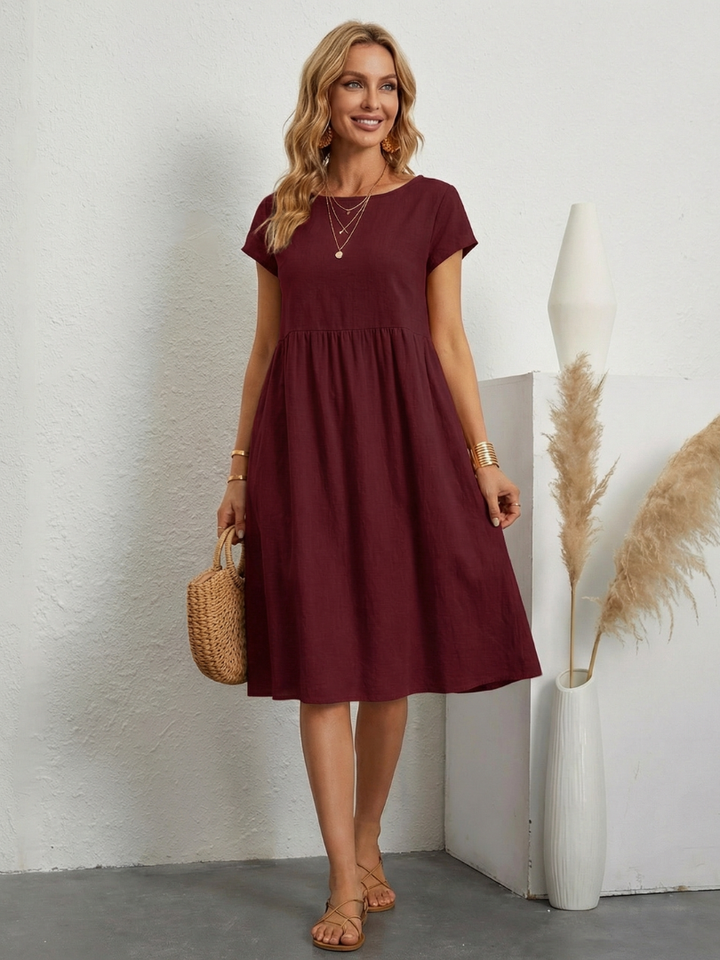 THEA | RELAXED FIT DRESS WITH FLATTERING POCKET DETAIL