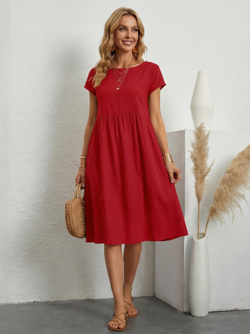 THEA | RELAXED FIT DRESS WITH FLATTERING POCKET DETAIL