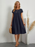 THEA | RELAXED FIT DRESS WITH FLATTERING POCKET DETAIL