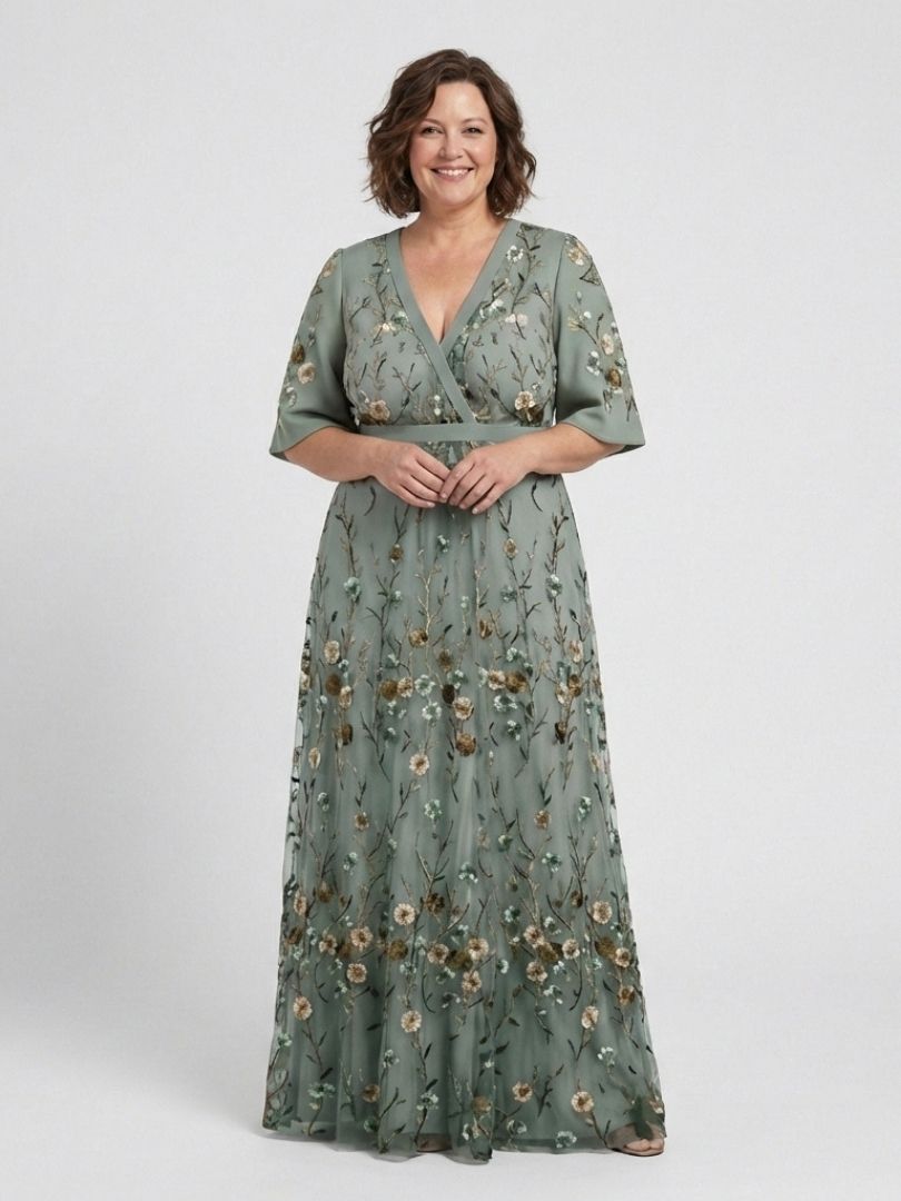 EVADNE | ELEGANT FLORAL MAXI DRESS WITH FLATTERING DRAPE