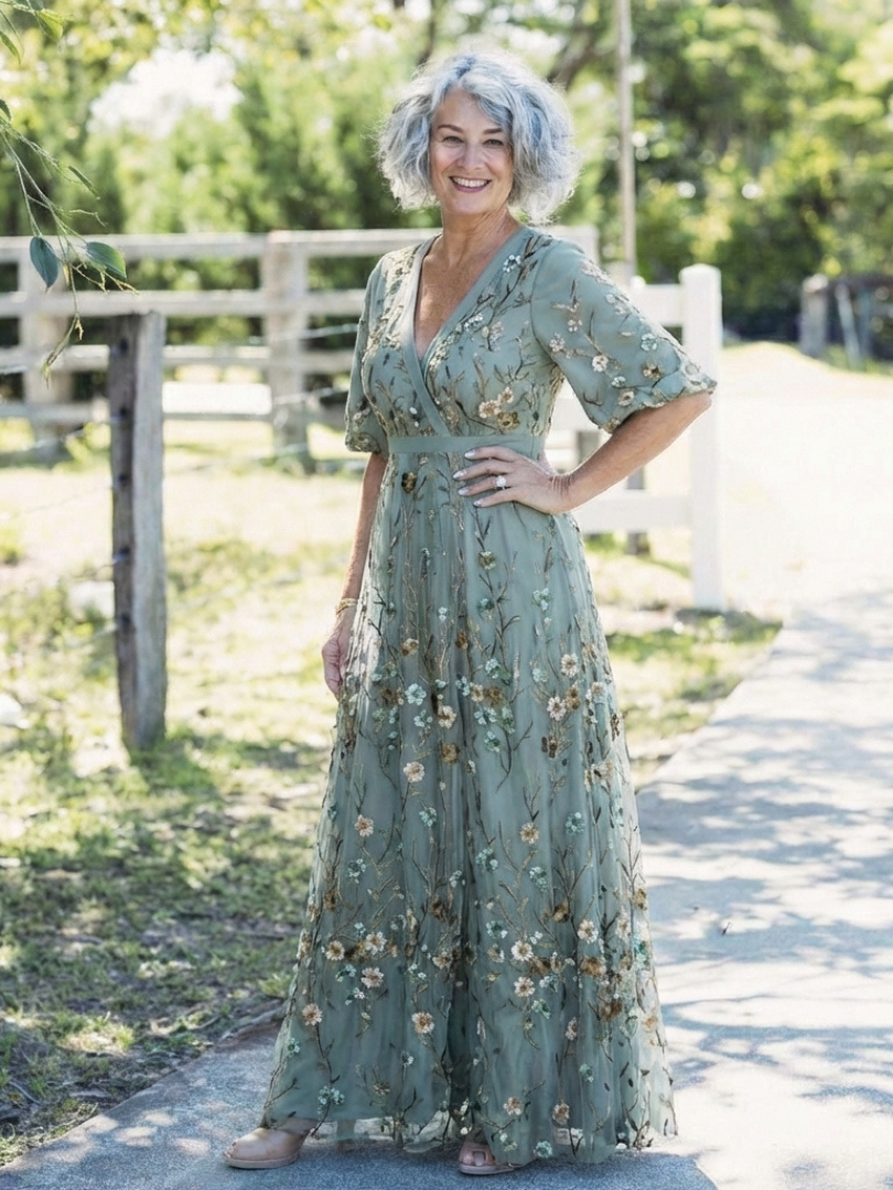 EVADNE | ELEGANT FLORAL MAXI DRESS WITH FLATTERING DRAPE