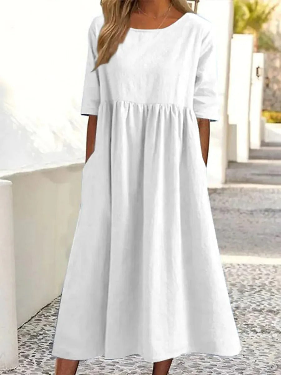 ROISIN | FLATTERING MIDI DRESS WITH ELEGANT DRAPE AND REFINED SILHOUETTE
