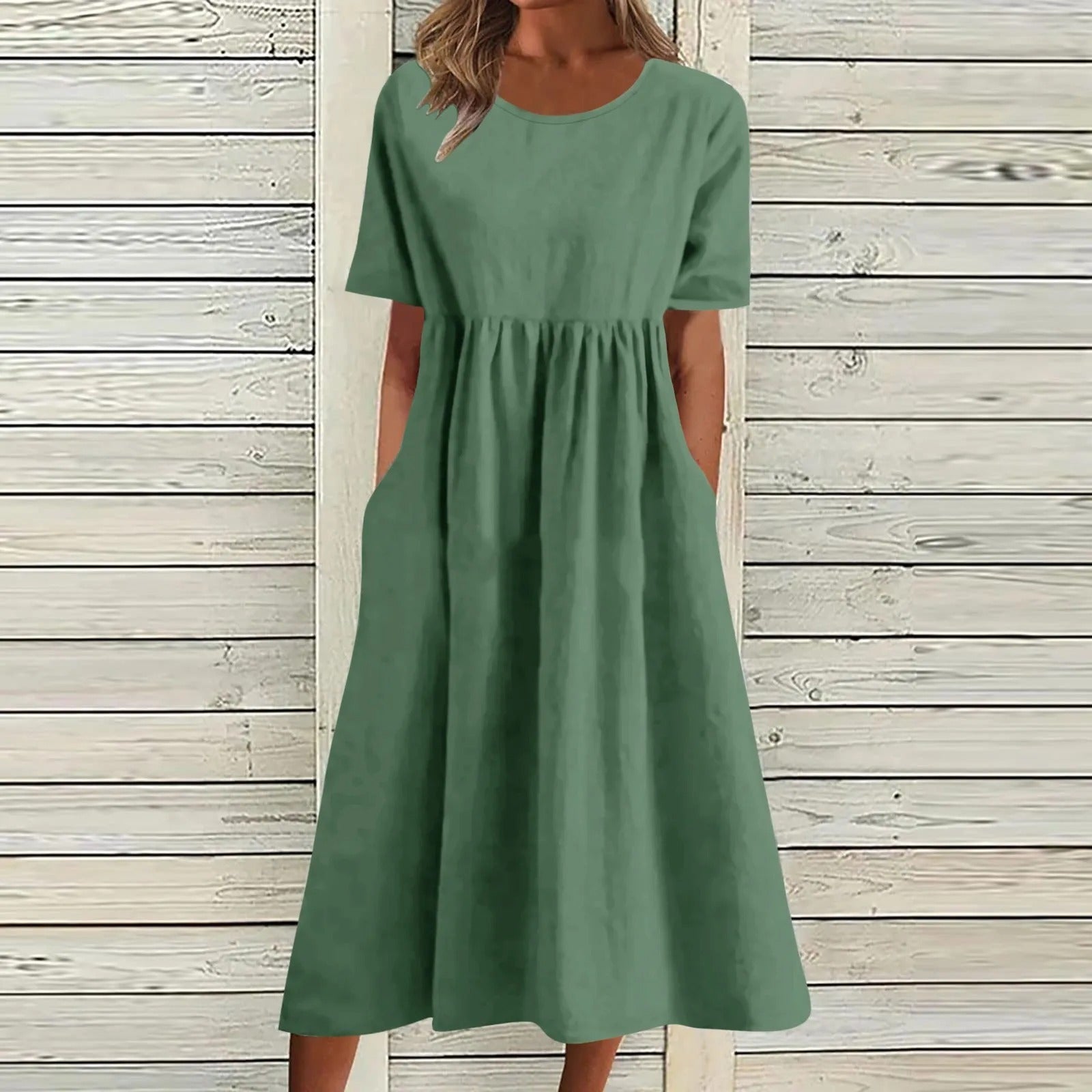 ZOE | ELEGANT VINTAGE TUMMY-COVERAGE DRESS