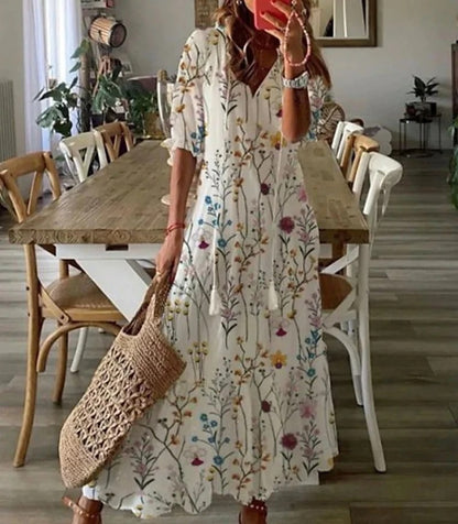 CELESTE | FLOWING BOHO A-LINE DRESS WITH ELEGANT FLATTERING SILHOUETTE
