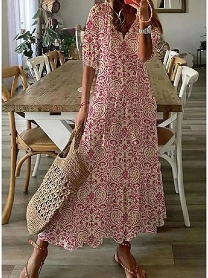 CELESTE | FLOWING BOHO A-LINE DRESS WITH ELEGANT FLATTERING SILHOUETTE