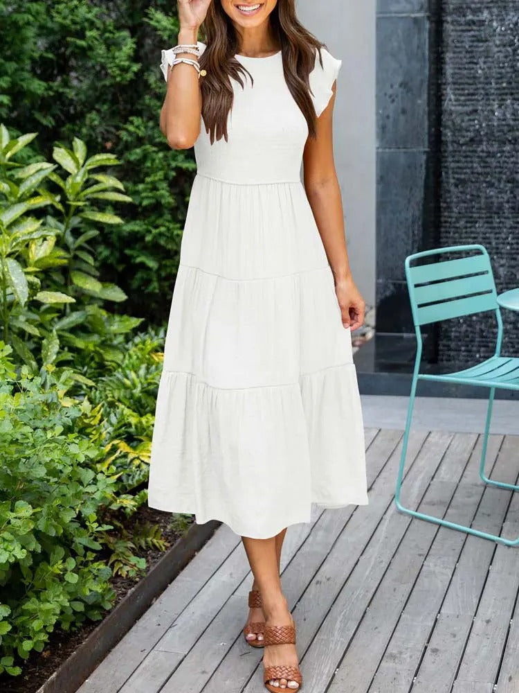 EVELYN | ELEGANT TUMMY-COVERAGE DRESS WITH FLATTERING DRAPE