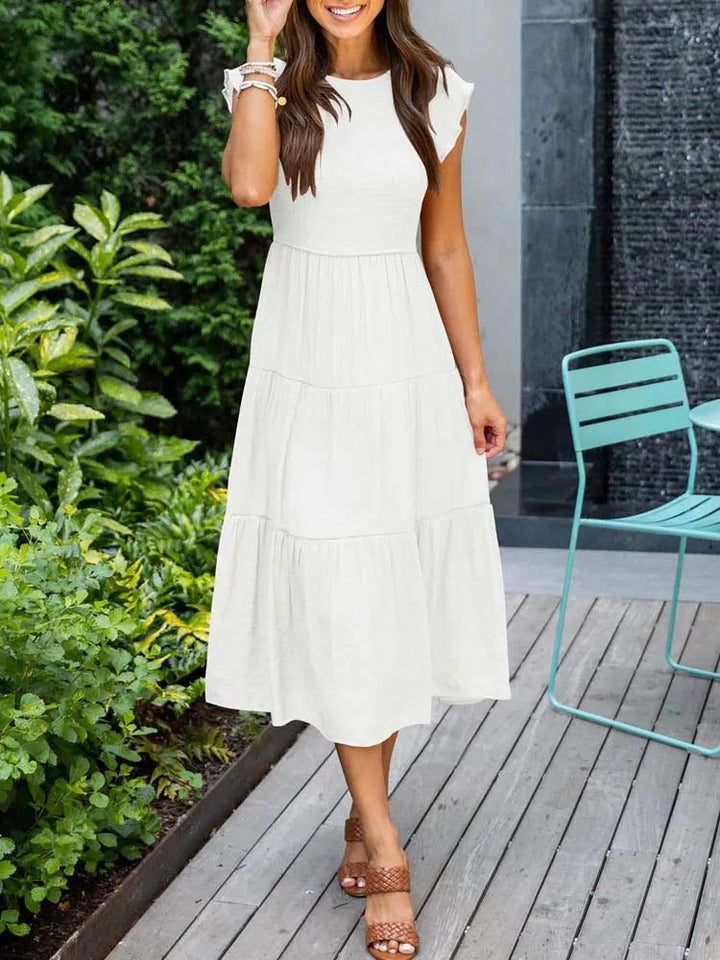 EVELYN | ELEGANT TUMMY-COVERAGE DRESS WITH FLATTERING DRAPE